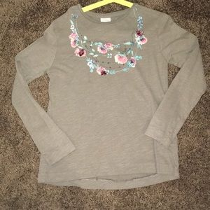 Grey flower shirt(girls)